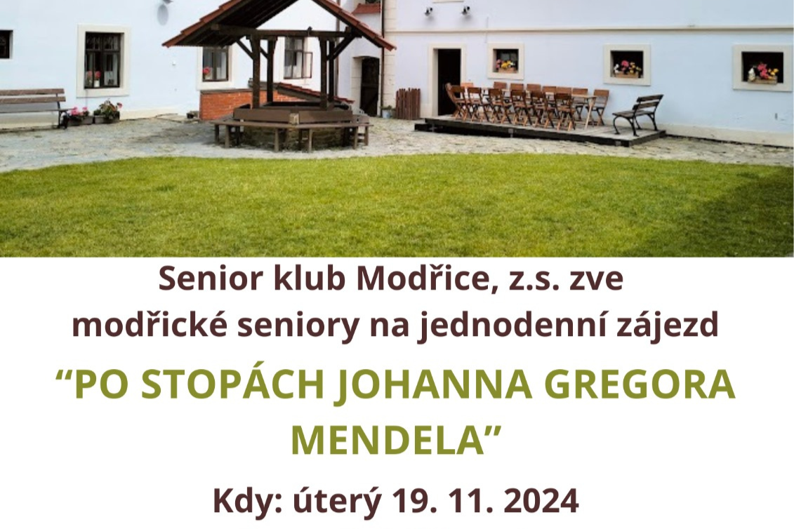 Senior klub Modřice zve na zájezd